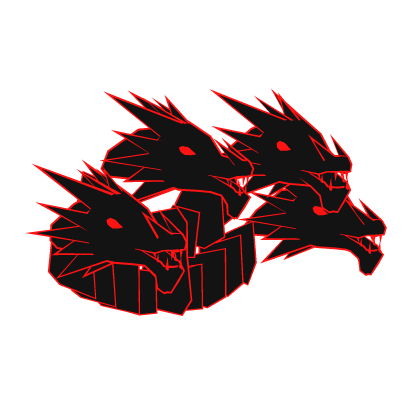 Red Cartoony Dragon Heads