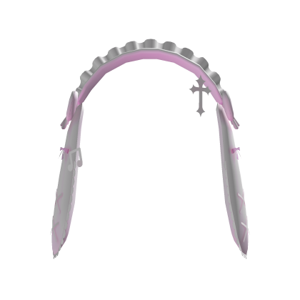 bunny ears emo headress laced pink and white
