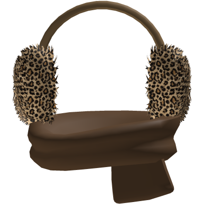 Winter Leopard Print Earmuffs + Cozy Brown Scarf Roblox item