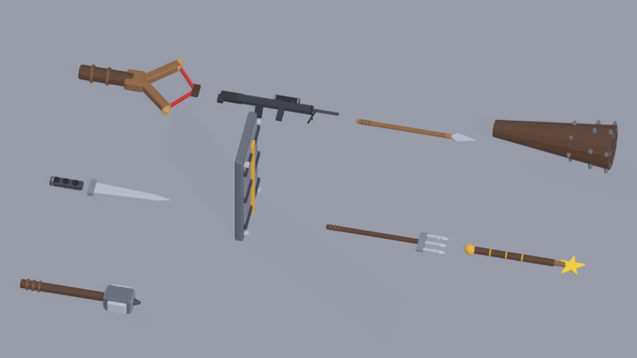 Low Poly Weapons Pack Sword Gun Axe Bow x65 preview 10