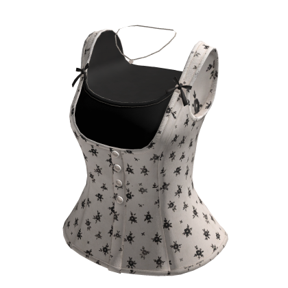 Floral Layered Corset Top (Black)