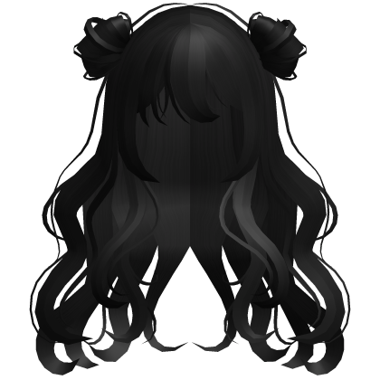 Cute Curly Space Buns (Black) Roblox item