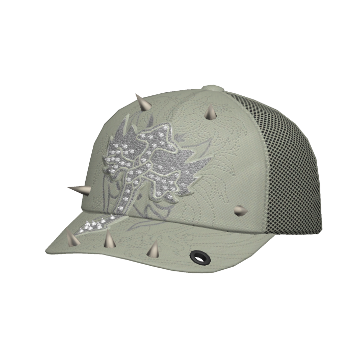 Olive Green Studded Cross Cap