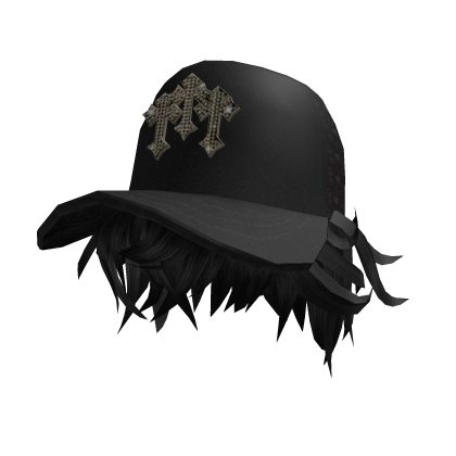 Black Cap with Hair Roblox item