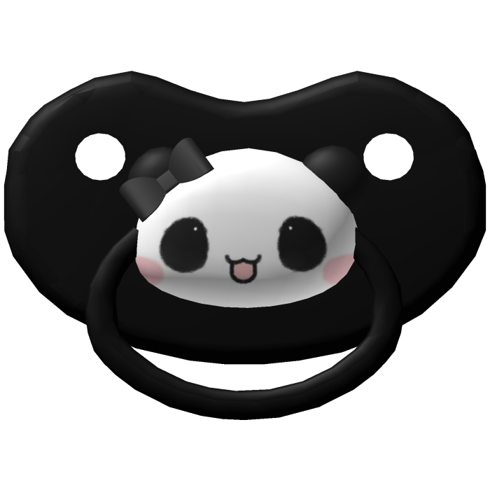 ♡ mi panda kawaii cute black little baby pacifier