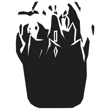 White Outline Flaming Head