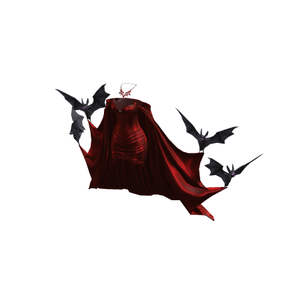 BB Sanguine Red Vampire Queen Cape Dress with Bats