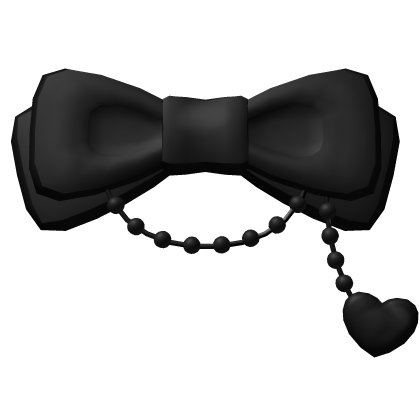 Front Black Hair Bow w Heart Roblox item