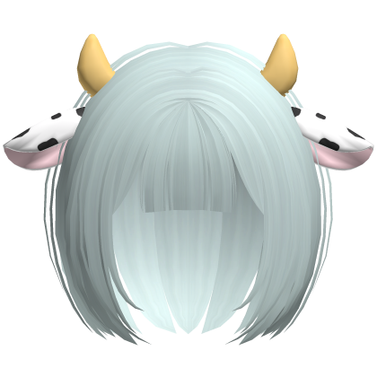 teal kawaii cow girl anime bob