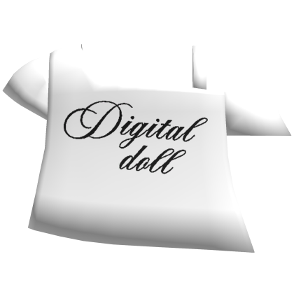 cute digital doll off shoulder shirt in white Roblox item