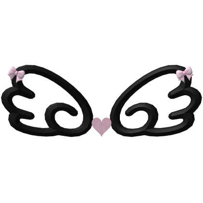 Little Angel Ribbon Wings - Black Pink Jirai Kei Roblox item