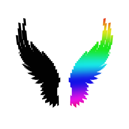 Color Changing Wings - Rainbow to Black