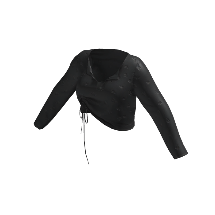 [FDDUGC]Floral Crop Top(black)