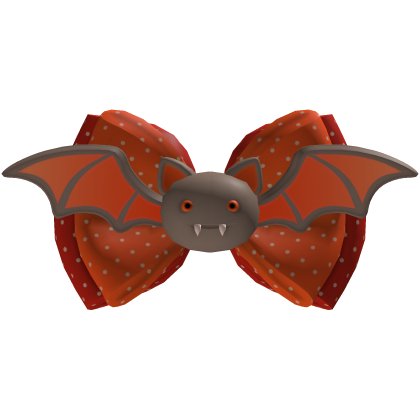 Shiny Orange Halloween Bat Bow