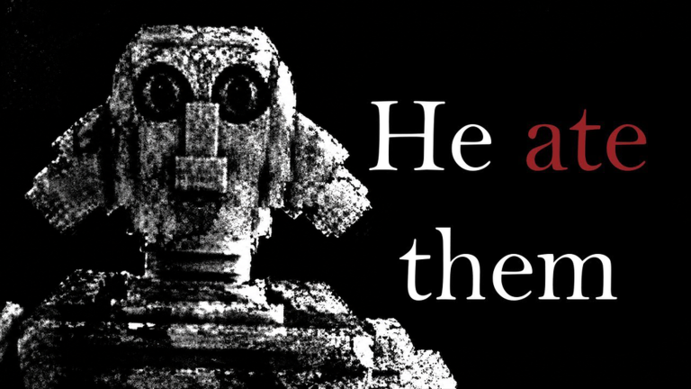 he ate them. [HORROR] artwork