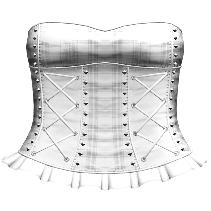Gothic Plaid Studded Dress in White Roblox item