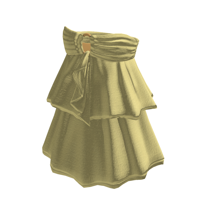 Tiered Skirt with Side Drape (Yellow)