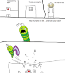 Baby Eating Caterpillars