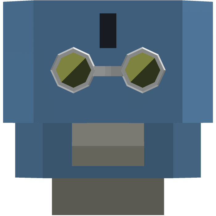 Dull Blue Robot Head