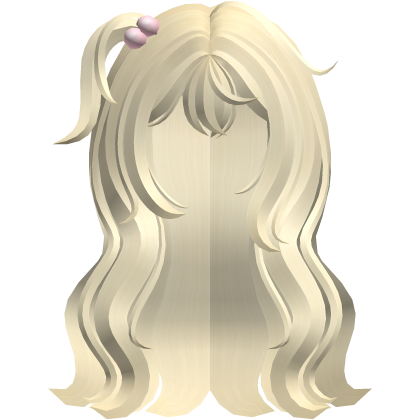 princess side ponytail long wavy blonde hair Roblox item