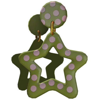 Star Polka Dot Earrings In Green Roblox item