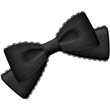 cutesy gothic lace hair bow in black Roblox item