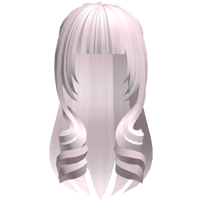 cute long moe hair with curls in pastel pink