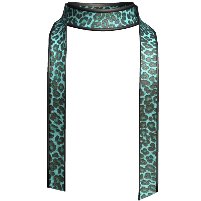2000s Scene Teal Leopard Print Scarf