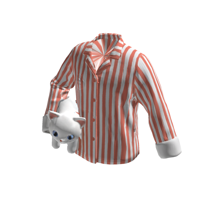 PINK Stripe couple pijama w WHITE Neko
