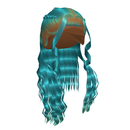 Half Up Braided Ponytail in Aquamarine Roblox item