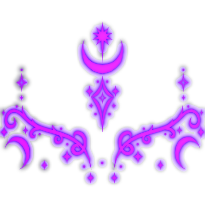Purple Celestial witch glowing face marks emissive