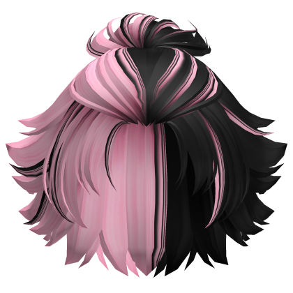 Two-Tone Anime Ponytail Boy Hair (Black & Pink) Roblox item