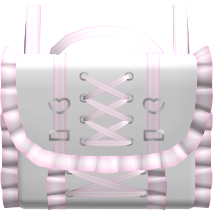 kawaii ruffled pink n white letter backpack 3.0 Roblox item
