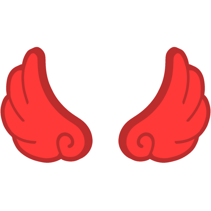 ♡ Cute Flared Glowing Angel Wings in Red