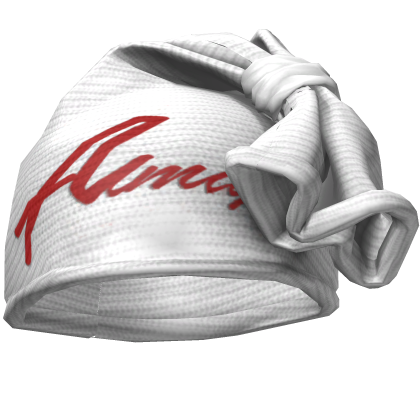 White & Red Knotted Wrap Cap Beanie