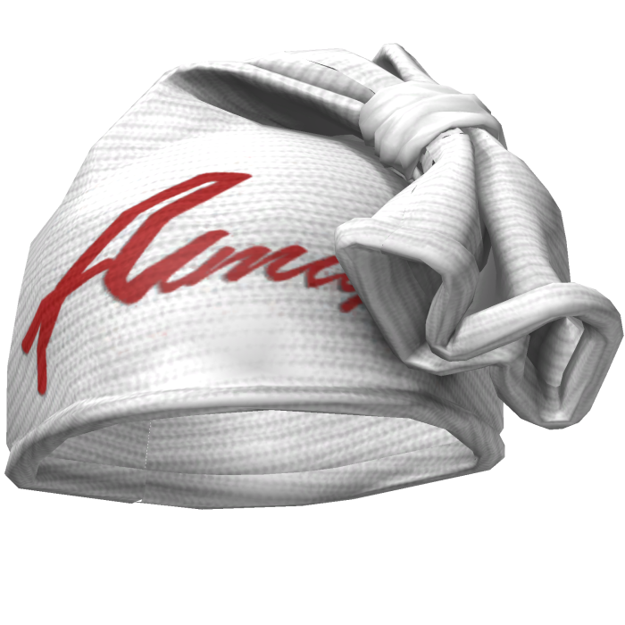 White & Red Knotted Wrap Cap Beanie