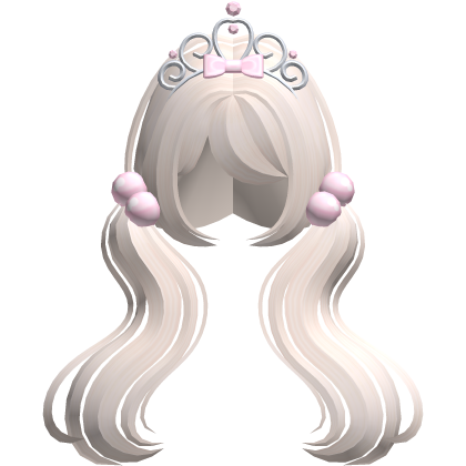 ♡ cute blonde long wavy tiara pigtails Roblox item