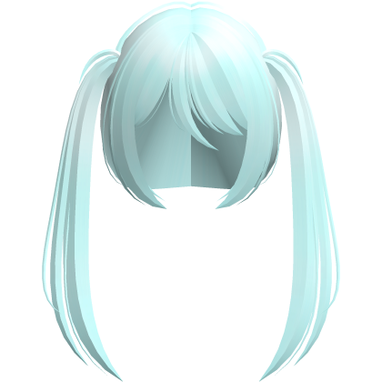 moe vkei emo wispy ponytails long teal