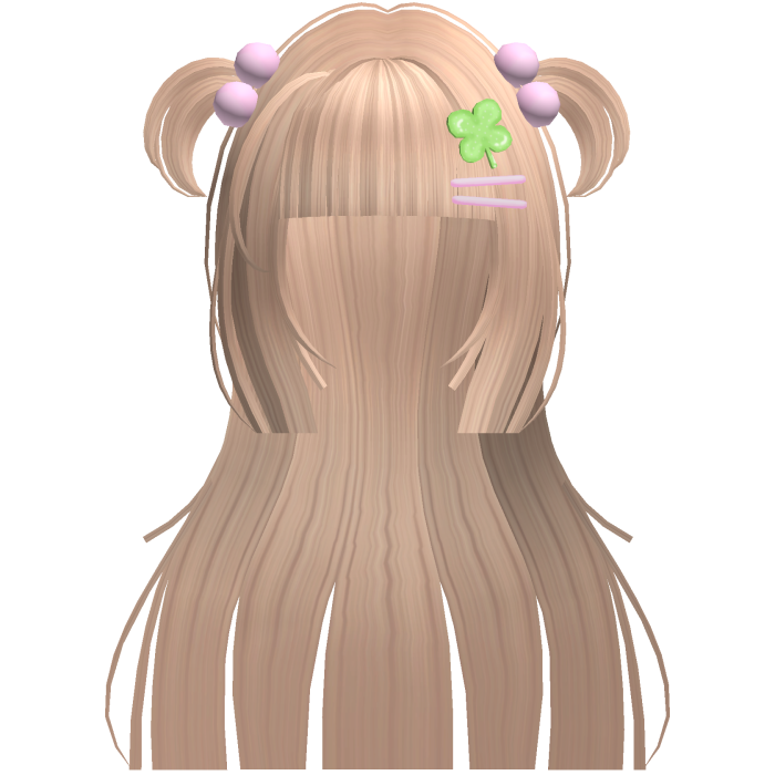 clover🍀.. pigtail hime hair behind blonde