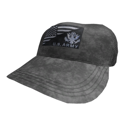 Distressed Steel Grey Tactical US Army Trucker Cap Roblox item