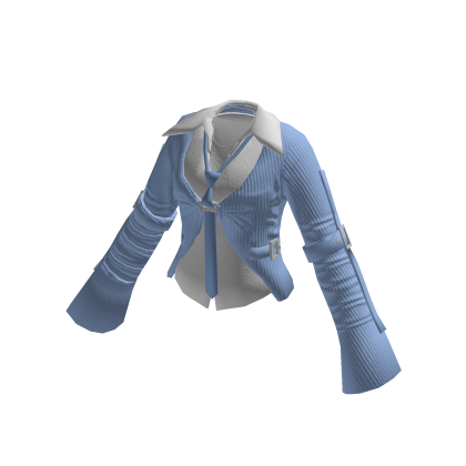Preppy Blouse w/ Shirt & Tie (Blue)