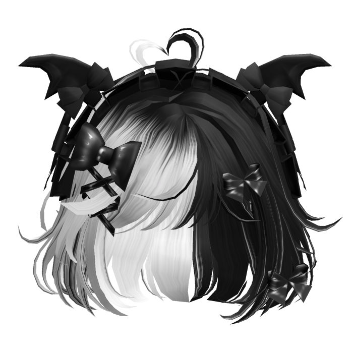 Goth Bob w/Maid Headband (White&Black)