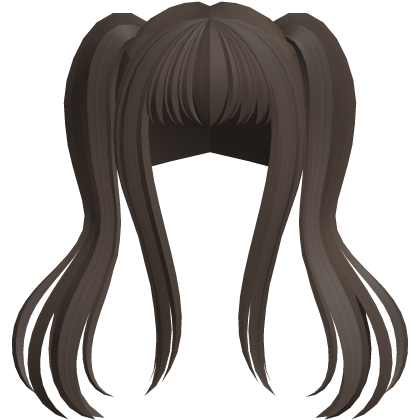 🐾 big long wispy anime pigtails moe dark brown