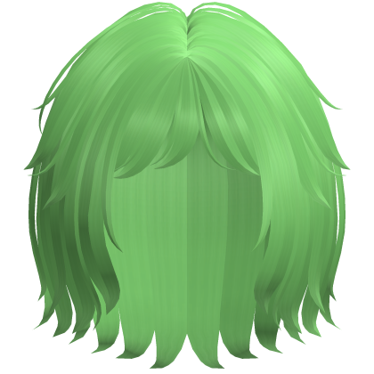 Soft Messy Bob w/ Curtain Bangs (Green)