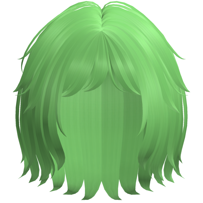 Soft Messy Bob w/ Curtain Bangs (Green)
