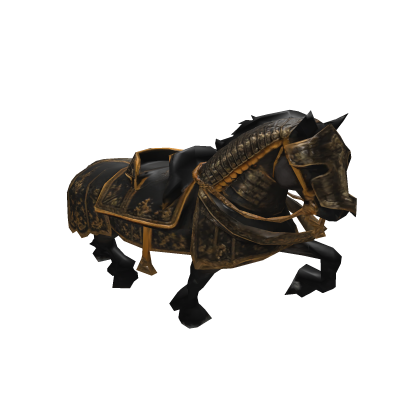 legionaire's gold & black armored horse mount