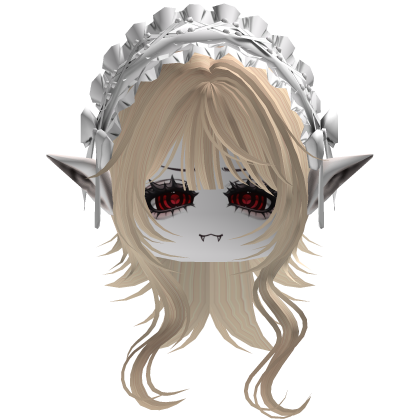 Gothic Vampire Blonde Hair W/ears (White)  Roblox item