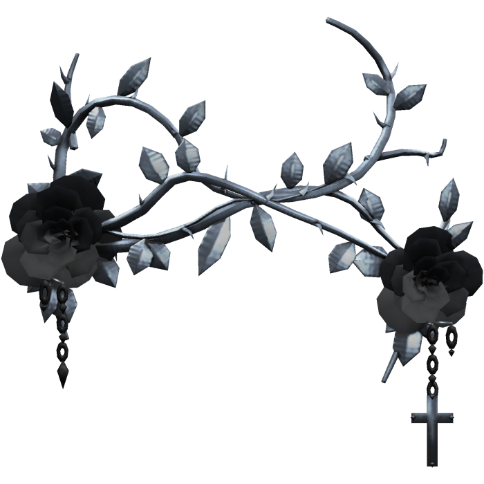 Gothic Rose Vine Face Mask - Silver & Black