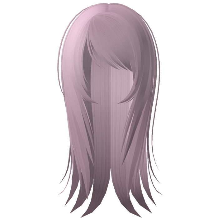 ☆ emo scene messy wispy long hair dark pink