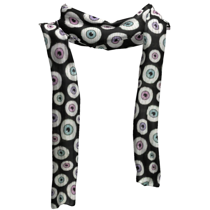 ♡ pastel goth blue & pink eyeball long scarf 1.0 
